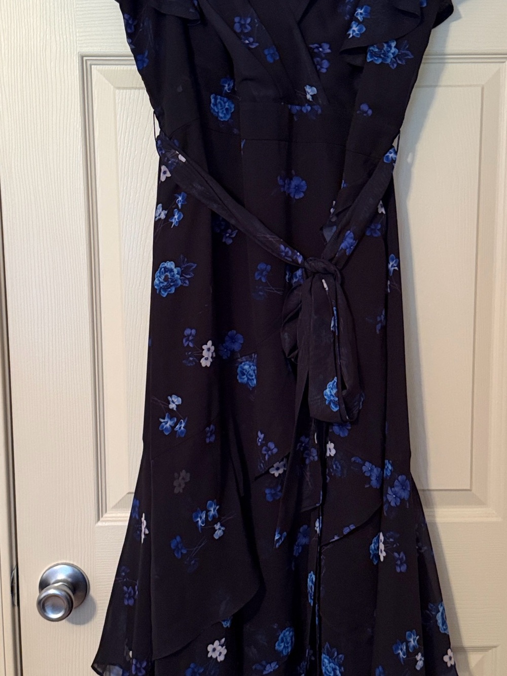 City Chic Navy Blue Floral Wrap Midi Dress